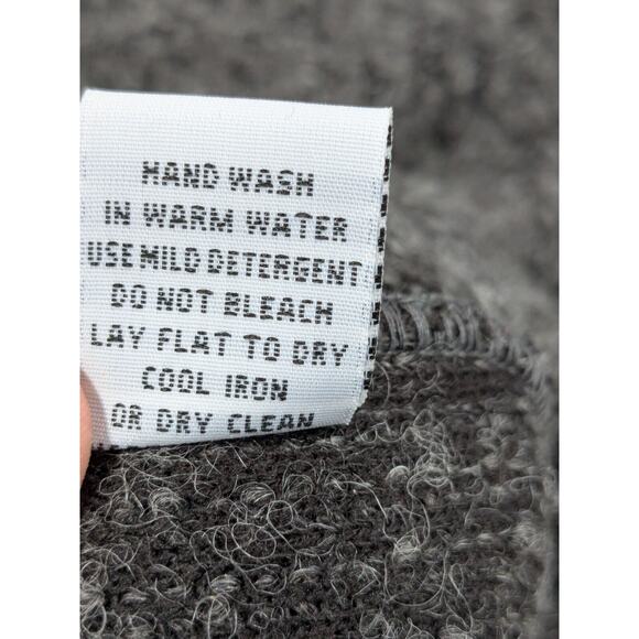 Focus Casual Life Cardigan Womens Large Chunky Sweater Button Fuzzy Wool Gray - Picture 7 of 14